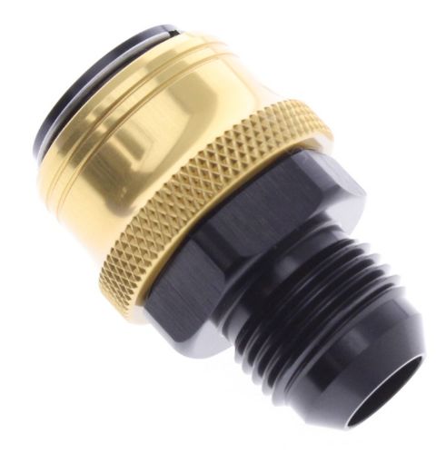 Bild von AN male quick connect adapter -Black/Gold - AN10