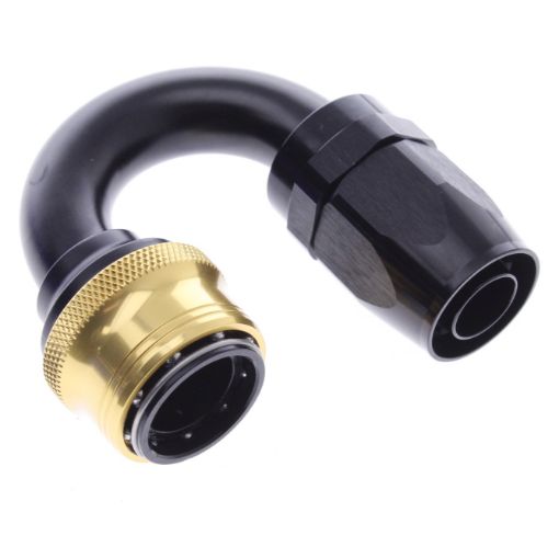 Bild von 180° Quick Connect Hose Ends -Black/Gold - AN12