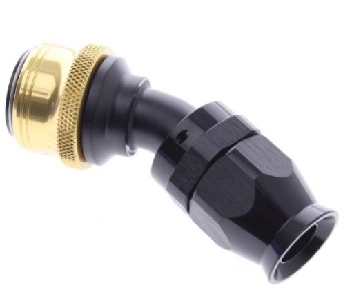 Bild von 30° PTFE Quick Connect Hose Ends -Black/Gold - AN12