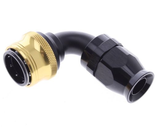Bild von 90° PTFE Quick Connect Hose Ends -Black/Gold - AN12