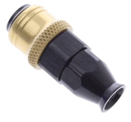 Bild von Straight PTFE Quick Connect Hose Ends -Black/Gold - AN4