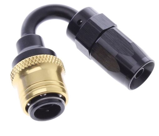 Bild von 150° Quick Connect Hose Ends -Black/Gold - AN4