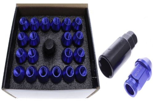 Bild von Aluminium Wheel nuts - M12*1.25 - Blue (Set of 20pc)