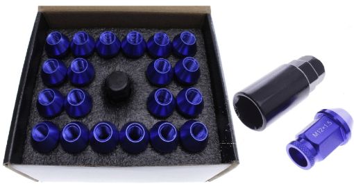 Bild von Aluminium Wheel nuts - M12*1.5 - Blue (20pc. set)
