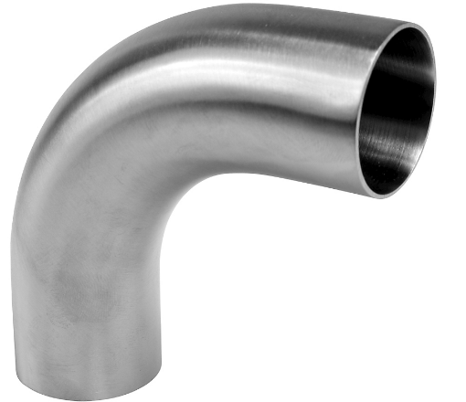 Bild von 4" Edelstahl-Rohrbogen - 90 Grad - 316L - Mit Schenkellänge