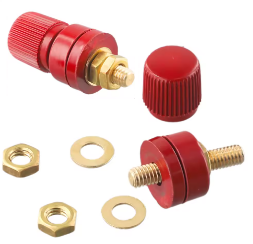 Bild von Batterieklemmen-Set mit Gewindebolzen - M6 - Rot